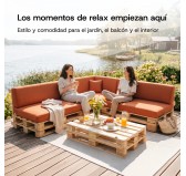 Set de 8 Cojines para Palets 120x80 + 120x40 Gris