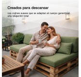 Set de 8 Cojines para Palets 120x80 + 120x40 Gris
