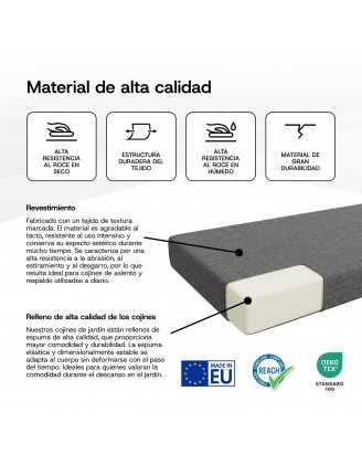 Set de 8 Cojines para Palets 120x80 + 120x40 Gris