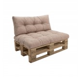 Set de 2 Cojines Acolchados para Palets 120x80 + 120x40 Beige