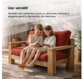 Set de 2 Cojines Acolchados para Palets 120x80 + 120x40 Beige