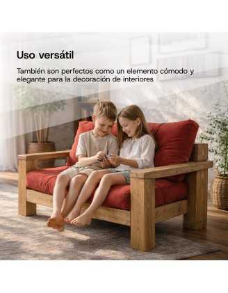 Set de 2 Cojines Acolchados para Palets 120x80 + 120x40 Beige