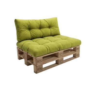 Set de 2 Cojines para Palets, 120x80 cm + 120x40 cm, Acolchado, Lima