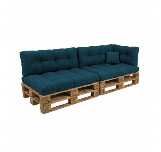 Set de 6 Cojines Acolchados para Palets 120x80 + 120x40 Verde Oscuro