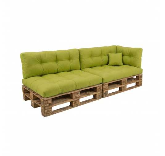 Set de 6 Cojines para Palets, 2x 120x80 + 2x 120x40 + 60x40 + 40x40 Acolchado, Lima
