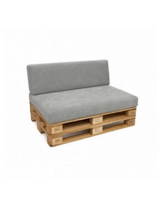 Set de 2 cojines de jardín para palets | Tejido de pana | Color gris