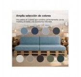 Set de 2 cojines de jardín para palets | Tejido de pana | Color gris