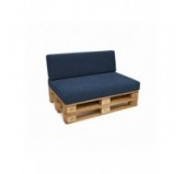 Set de 2 cojines de jardín para palets | Tejido de pana | Color azul oscuro