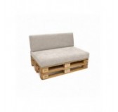 Set de 2 cojines de jardín para palets | Tejido de pana | Color beige oscuro