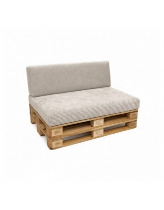 Set de 2 cojines de jardín para palets | Tejido de pana | Color beige oscuro