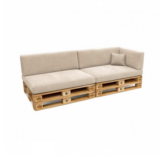 Set de 6 cojines de jardín para palets | Tejido de pana | Color beige oscuro