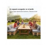 Set de 8 cojines de jardín para palets | Tejido de pana | Color gris