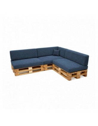 Set de 8 cojines de jardín para palets | Tejido de pana | Color azul oscuro