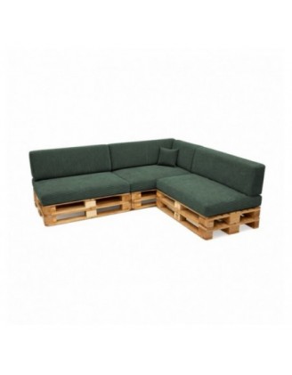 Set de 8 cojines de jardín para palets | Tejido de pana | Color verde oscuro