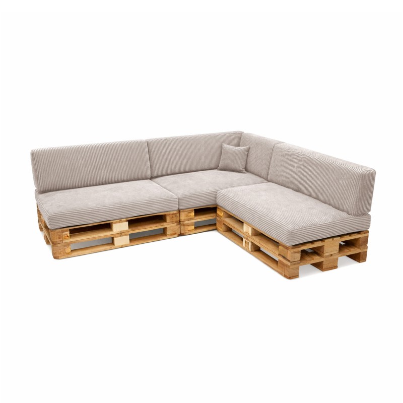 Set de 8 cojines de jardín para palets | Tejido de pana | Color beige oscuro