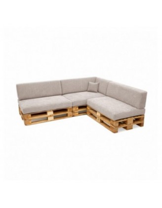 Set de 8 cojines de jardín para palets | Tejido de pana | Color beige oscuro