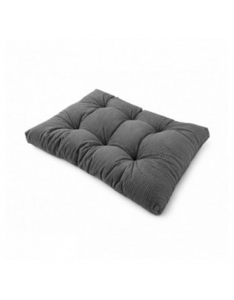 Cojín de asiento acolchado para palets | Tejido de pana | 120x80 cm | Color gris oscuro