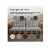 Cojín de asiento acolchado para palets | Tejido de pana | 120x80 cm | Color gris