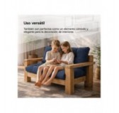 Cojín de asiento acolchado para palets | Tejido de pana | 120x80 cm | Color gris