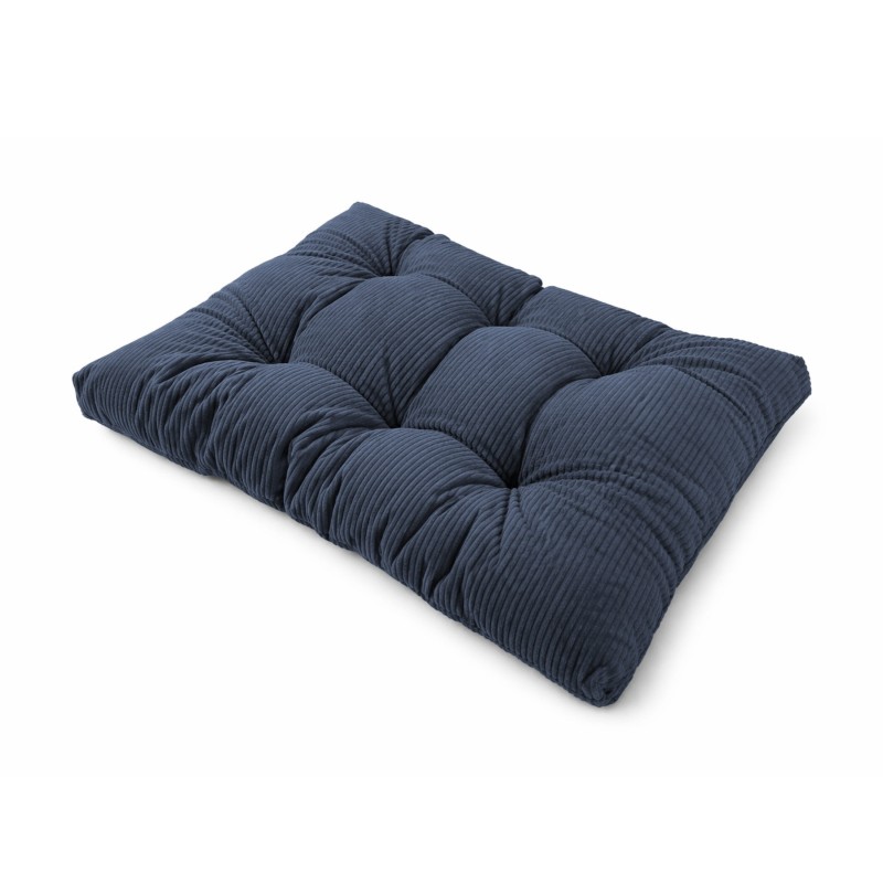 Cojín de asiento acolchado para palets | Tejido de pana | 120x80 cm | Color azul oscuro