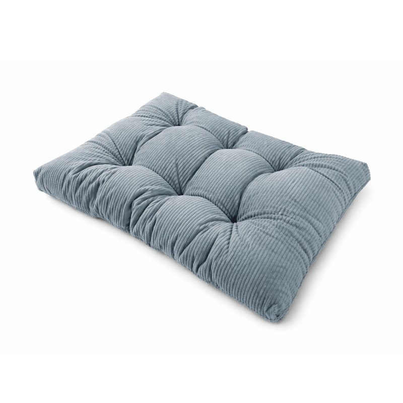 Cojín de asiento acolchado para palets | Tejido de pana | 120x80 cm | Color azul