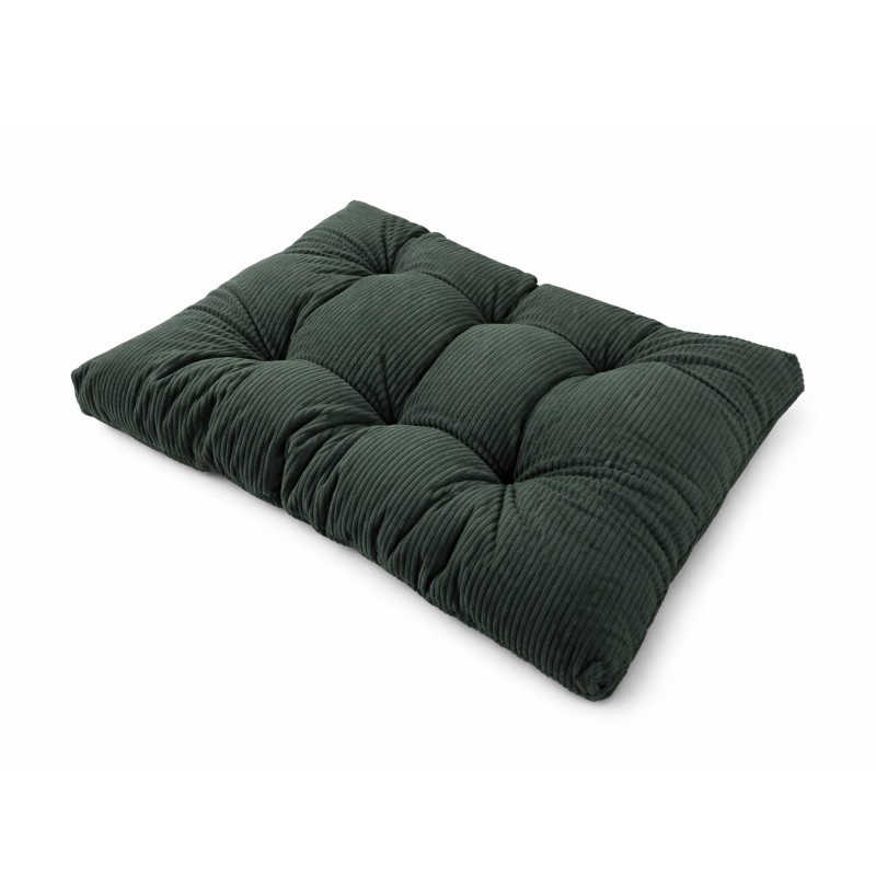 Cojín de asiento acolchado para palets | Tejido de pana | 120x80 cm | Color verde oscuro