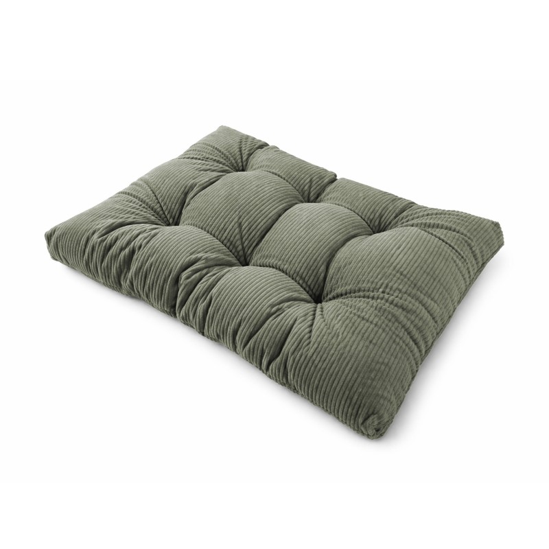 Cojín de asiento acolchado para palets | Tejido de pana | 120x80 cm | Color verde