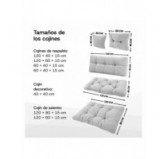 Cojín de asiento acolchado para palets | Tejido de pana | 120x80 cm | Color marrón