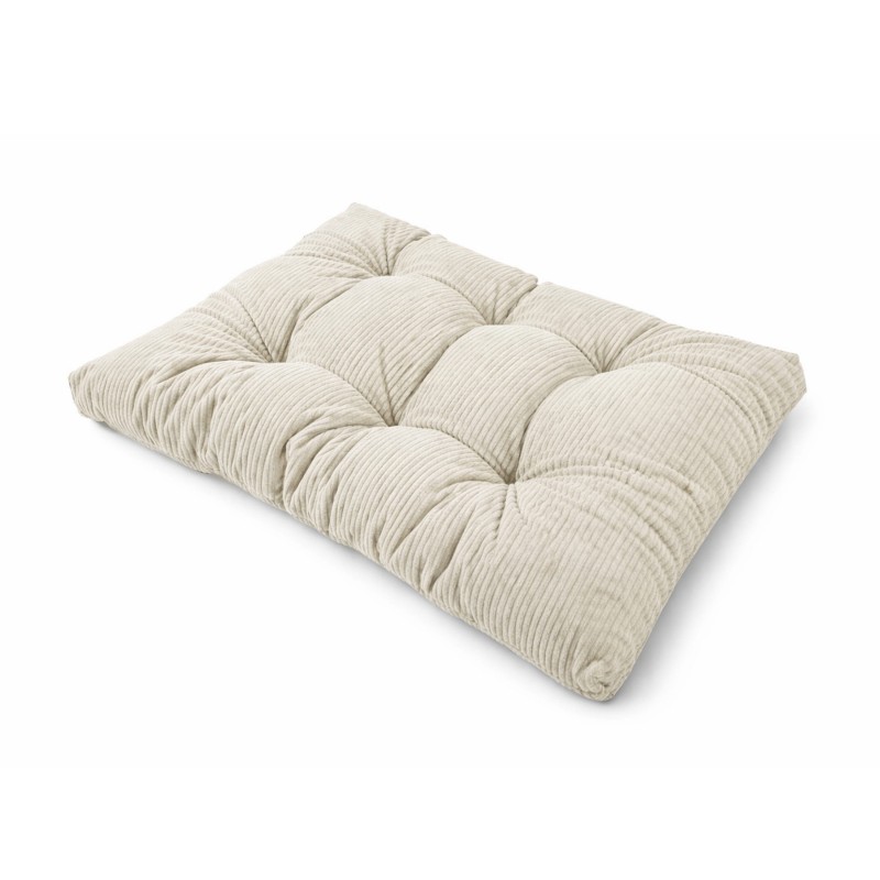 Cojín de asiento acolchado para palets | Tejido de pana | 120x80 cm | Color beige oscuro