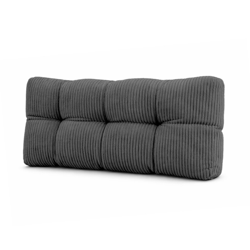 Cojín de respaldo acolchado para palets | Tejido de pana | 120x40 cm | Color gris oscuro