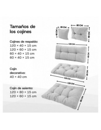 Cojín decorativo para palets | Tejido de pana | 40x40 cm | Color marrón
