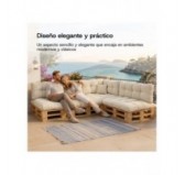 Set de 2 cojines de jardín acolchados para palets | Tejido de pana | Color azul oscuro