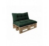 Set de 2 cojines de jardín acolchados para palets | Tejido de pana | Color verde oscuro