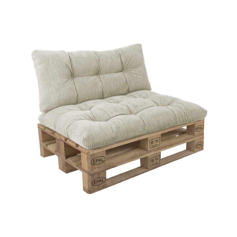 Set de 2 cojines de jardín acolchados para palets | Tejido de pana | Color beige oscuro