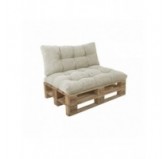 Set de 2 cojines de jardín acolchados para palets | Tejido de pana | Color beige oscuro