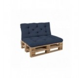 Set de 2 cojines de jardín acolchados para palets | Tejido de pana | Color azul oscuro