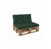 Set de 2 cojines de jardín acolchados para palets | Tejido de pana | Color verde oscuro