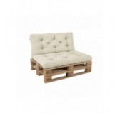 Set de 2 cojines de jardín acolchados para palets | Tejido de pana | Color beige oscuro