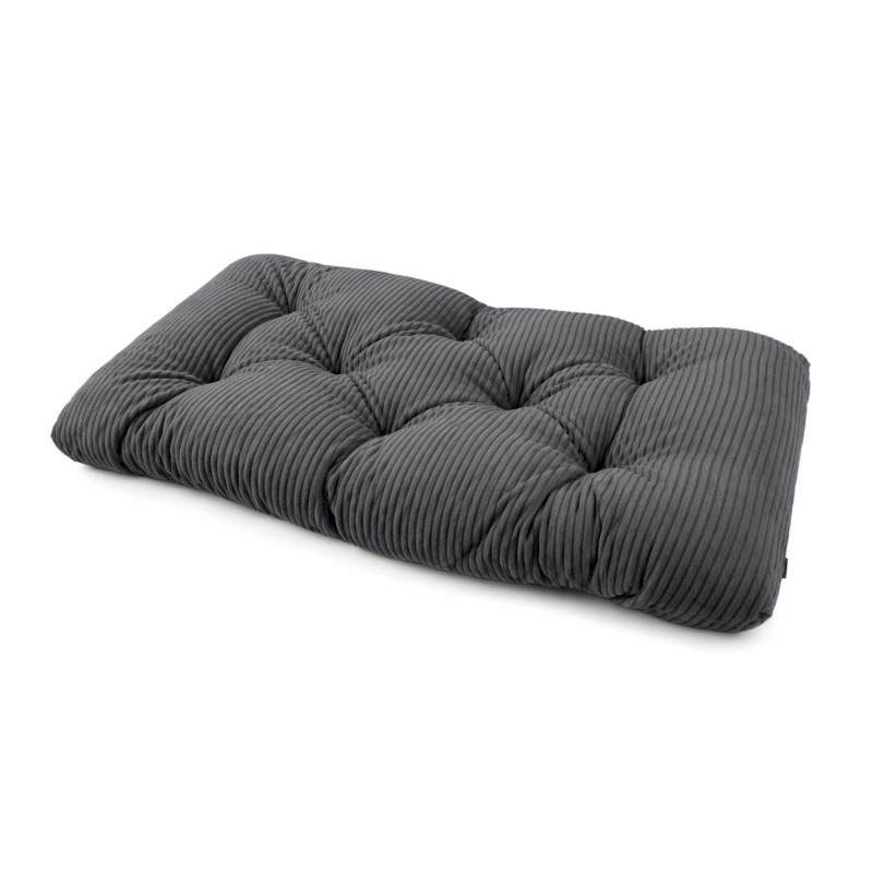 Cojín de asiento acolchado para palets | Tejido de pana | 120x60 cm | Color gris oscuro