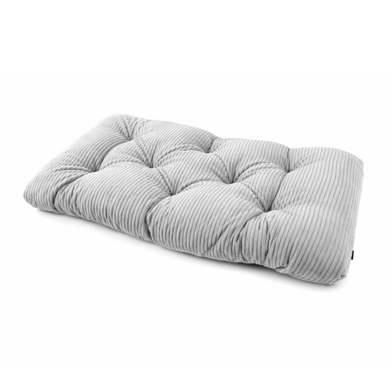 Cojín de asiento acolchado para palets | Tejido de pana | 120x60 cm | Color gris