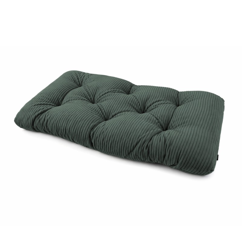 Cojín de asiento acolchado para palets | Tejido de pana | 120x60 cm | Color verde oscuro