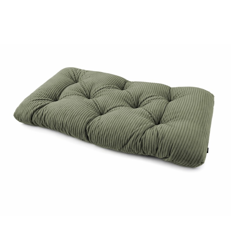 Cojín de asiento acolchado para palets | Tejido de pana | 120x60 cm | Color verde