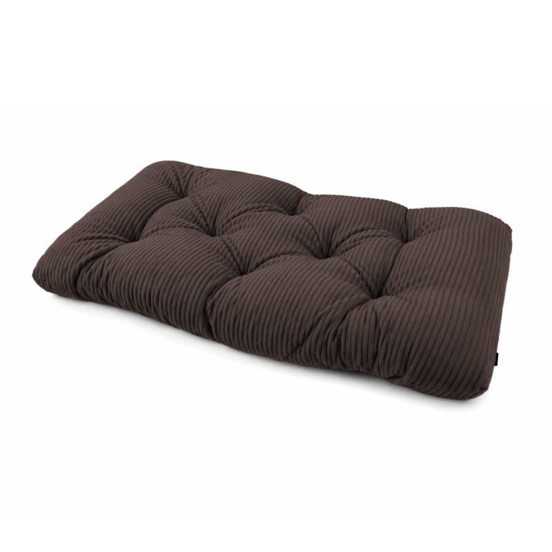 Cojín de asiento acolchado para palets | Tejido de pana | 120x60 cm | Color marrón oscuro