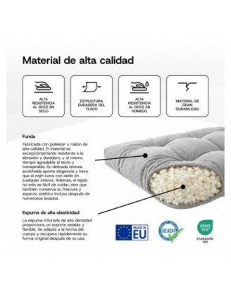 Cojín de asiento acolchado para palets | Tejido de pana | 120x60 cm | Color marrón