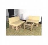 Set de 2 Cojines para Palets Impermeables 120x80 + 120x40 Beige