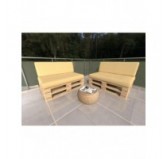 Set de 2 Cojines para Palets Impermeables 120x80 + 120x40 Beige