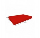 Set de 2 Cojines para Palets Impermeables 120x80 + 120x40 Rojo