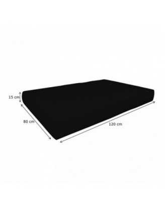 Set de 2 Fundas para Cojines de Palets Impermeable: 1x 120x80 cm + 1x 120x40 cm – Negro