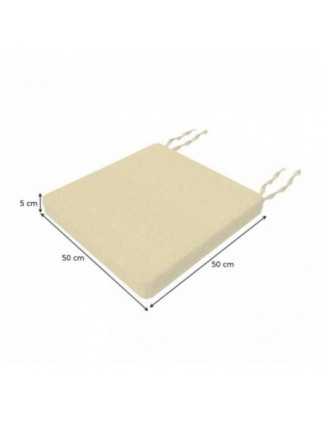 Cojín para banco de jardín, cojín para columpio, cojín de jardín, 50 x 50 x 5 cm, Beige
