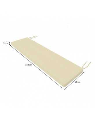 Cojín para banco de jardín, cojín para columpio, cojín de jardín, 110 x 50 x 5 cm, Beige